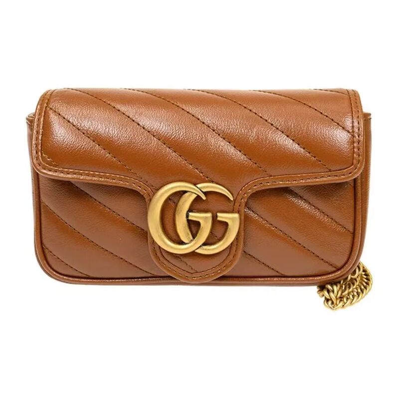 [99% New] Gucci/Gucci Marmont Series/Caramel Marmont Mini Bag