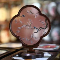 Su embroidery pure hand embroidery chicken wing wood double-sided embroidery ornament Peach Blossom creative Chinese style craft ornament