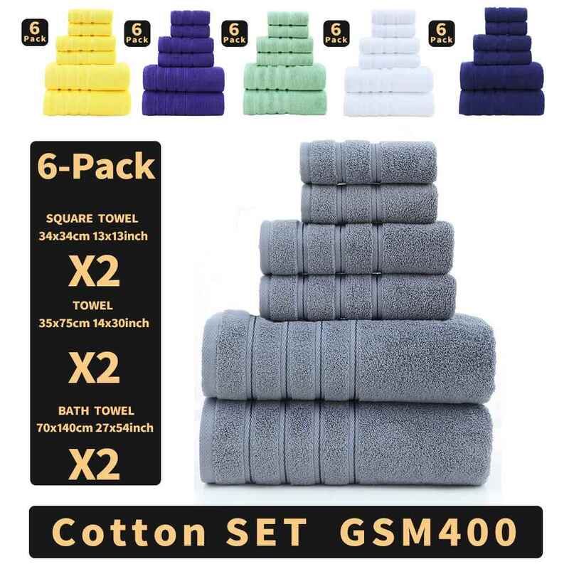 Cross-Border Gift Towel Set, All-Cotton Towel and Bath Towel Six-Piece Set, Thickened and Absorbent, Gray Bathroom Towel Set, Amazon Pure Cotton Towel Set Cross-Border Gift Towel Set, All-Cotton Towel and Bath Towel Six-Piece Set, Thickened and Absorbent, Gray Bathroom Towel Set, Amazon Pure Cotton Towel Set