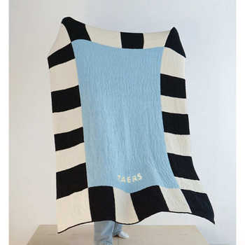 Thickened leaf blanket half side a sky island half side plaid blanket nap leisure cover fluffy blanket double sided medieval