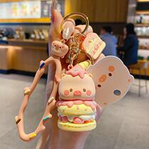 2024 New Macaron Piggy Cute Car Keychain Women’s Exquisite School Bag Pendant Small Jewelry Keychain