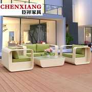 Sofa mây năm mảnh sofa ngoài trời phòng khách ban công giải trí ngoài trời đồ nội thất đôi mây ghế sofa mây - Nội thất siêu thị