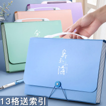 Portable accordion bag a4 bill student test paper storage bag large capacity transparent PP multi-layer accordion folder