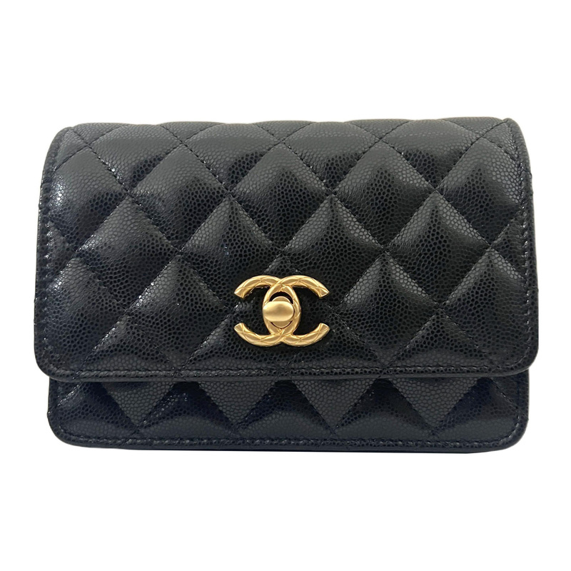 9.9 New Chanel Chanel Quilted Pattern Gold Buckle Glossy Cowhide Leather Clutch Bag for Women, Black 9.9 New Chanel Chanel Quilted Pattern Gold Buckle Glossy Cowhide Leather Clutch Bag for Women, Black