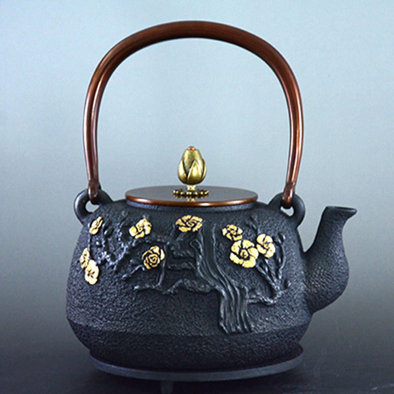 Hand cast iron kettle Health iron kettle boiled iron kettle without coating Master of iron pot made of butterfly flowers