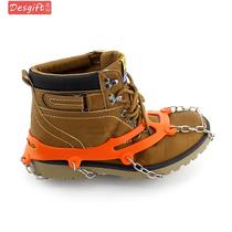 Outdoor silicone crampons anti-slip shoe covers plus size ten-tooth snow shoe covers ice grip ice foot covers shoe chain
