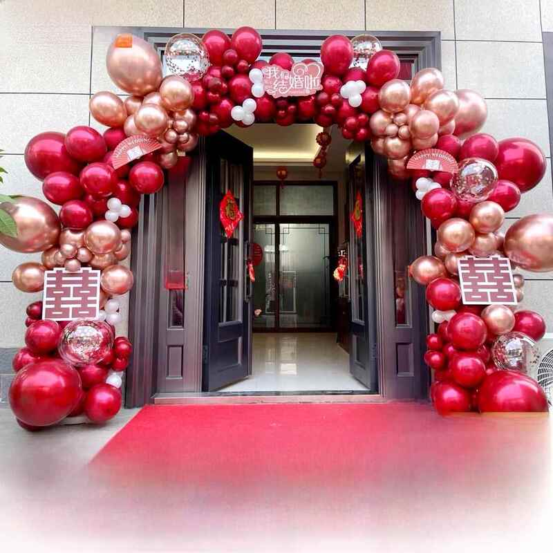 Hot Air Balloon Arch Stand Wedding Room Decoration Set Wedding Kt Board Red Road Guide Engagement Wedding Site Decoration