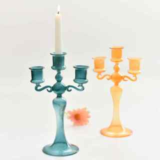 Creative french glass candle holders, romantic candlelight dinner colorful candle holders, home furnishings, wedding photography props