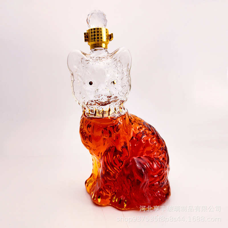 New cat-shaped bubble wine bottle, animal wine bottle, craft wine bottle, twelve zodiac signs, creative wine bottle