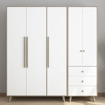 Modern simple wardrobe solid wooden board bedroom wardrobe small bedroom closet multifunctional furniture assembly wardrobe