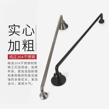 Shower room glass door handle minimalist gun gray 304 stainless steel bathroom sliding door sliding door handle with head