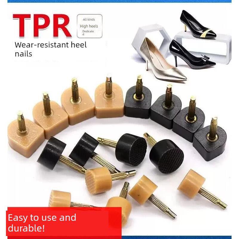High Heel Shoe Heel Replacement Parts, Wear-Resistant Flared Heel Studs, Anti-Slip Heel Studs for Women, Silent Thick Heel Studs
