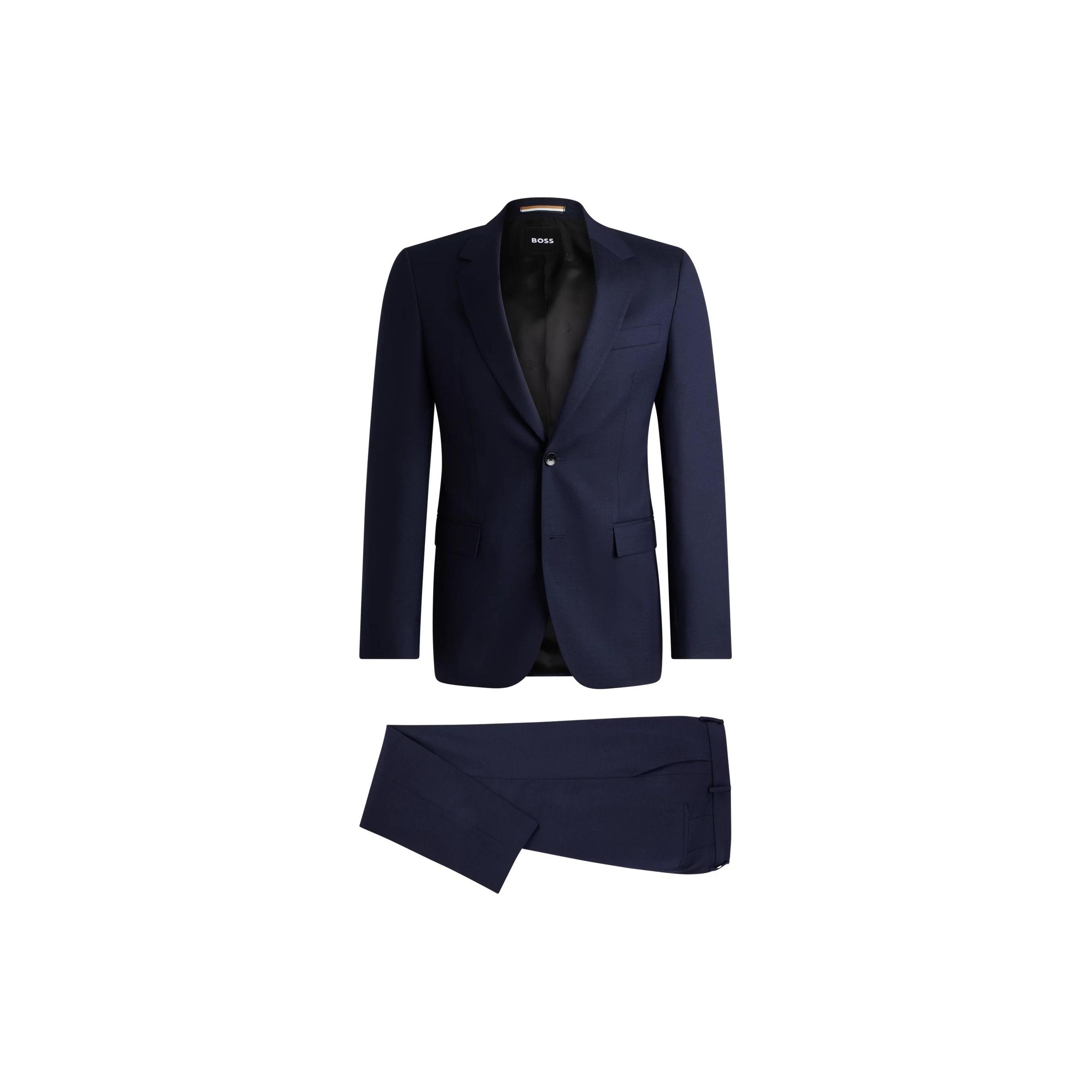 HUGO BOSS Slim-Fit Suit In Micro-Patterned Virgin Wool