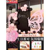 18-year-old adult ceremony birthday 520 decoration scene layout girl balloon boy internet celebrity family background wall kt board