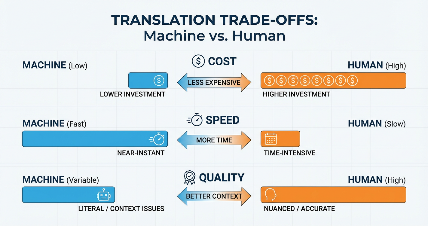 Machine translation vs Human translation