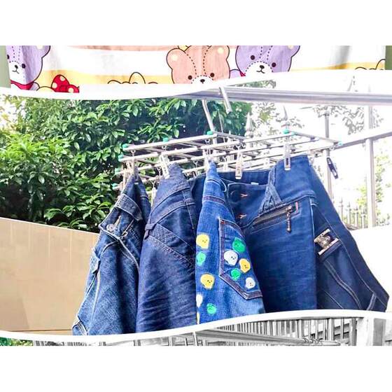 不锈钢袜架防风晾衣架毛巾夹折叠多夹子婴儿晒衣架内衣架晒袜衣架