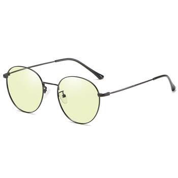 Genuine anti-light radiation glasses for women and men, flat, color-changing, round, eye-protective, blue, non-degree eye protection, trendy frame, light korean version