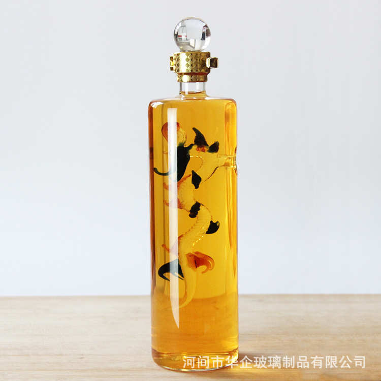 500ml straight tube Cailong white wine bottle craft wine bottle built-in dragon-shaped wine infuser dragon-shaped wine infuser