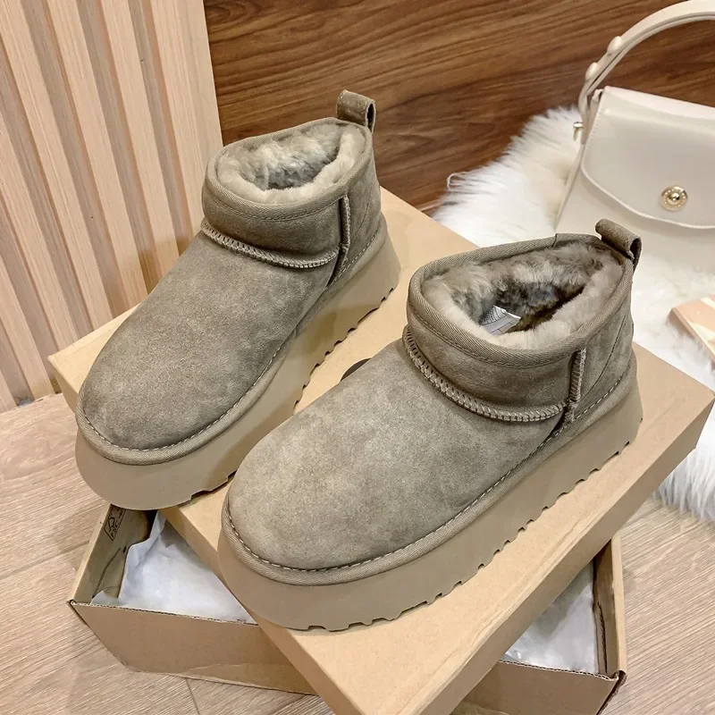 fur snow boots