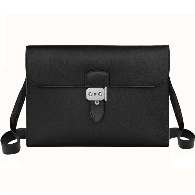 [95 New] Hermès New Dual-Purpose Clutch Bag, Cowhide Leather Shoulder Crossbody Bag for Men