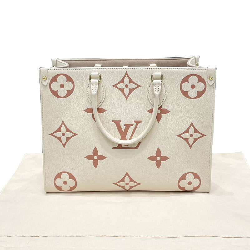 [Brand New] Lv Louis Vuitton Medium Onthego Strawberry Cream White Tote Bag Handbag Women's Bag Genuine