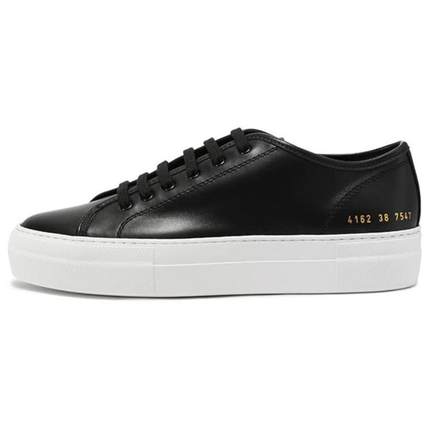 COMMON PROJECTS 皮革 圆头舒适 低帮 板鞋 女款 黑色