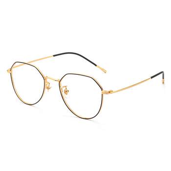 New anti-mirror blue light anti-radiation glasses hand eye protection personalized mobile phone female pure titanium frame equipped with degree computer mirror