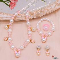 Childrens necklace jewelry imitation pearl necklace little girl temperament princess style clavicle necklace baby bracelet necklace