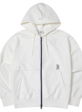 MLB SS24 波士顿红袜队 大徽标拉链开衫外套连帽卫衣 男女同款