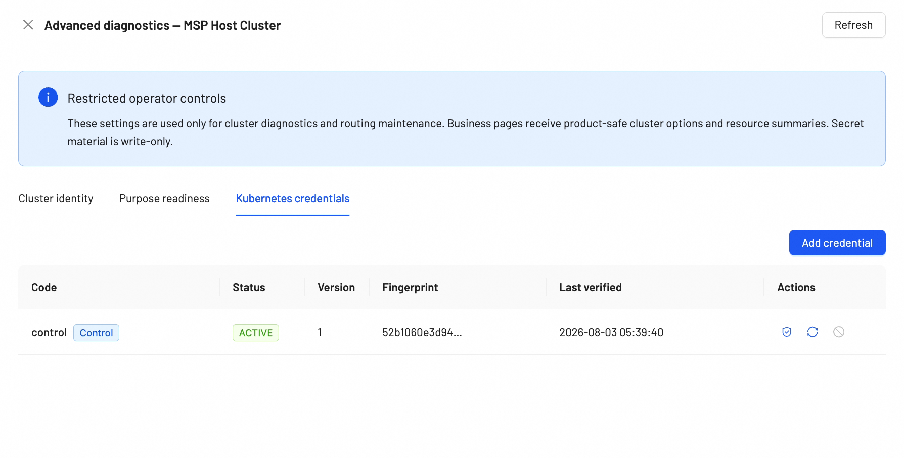 Kubernetes Credentials