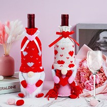 New Valentines Day Decorative Wine Set Faceless Doll Love Wine Bottle Set Decorative Supplies Ornaments