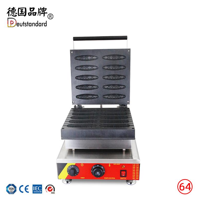 Commercial waffle machine, electric pan, hot dog stick machine, multi-purpose replaceable plate grilled sausage electric oven, ten-hole hot dog stick machine
