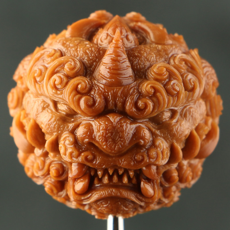 2 3x2 3cm (Tang Lion) one thousand PIECE OF WORK OLIVE NUCLEAR SCULPTURE TRIPLE FLOWER OLD OIL NUCLEAR LARGE SINGLE SEED PENDANT MATCHING BEADS