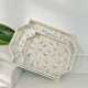 Full-colored white snow lotus tray polygonal tea tray fruit storage tray jewelry tray