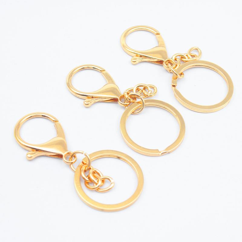 DIY Key Ring with Chain Ring Flat Waist Hanging Buckle Shrimp Buckle Key Chain Accessories Pendant Lobster Clasp