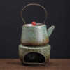 Stone pottery creative Japanese retro ceramic warm tea stove glass teapot candle heating base kung fu tea set accessories