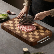 Solid wood cutting board household cutting board black walnut cutting board light luxury antibacterial checkerboard