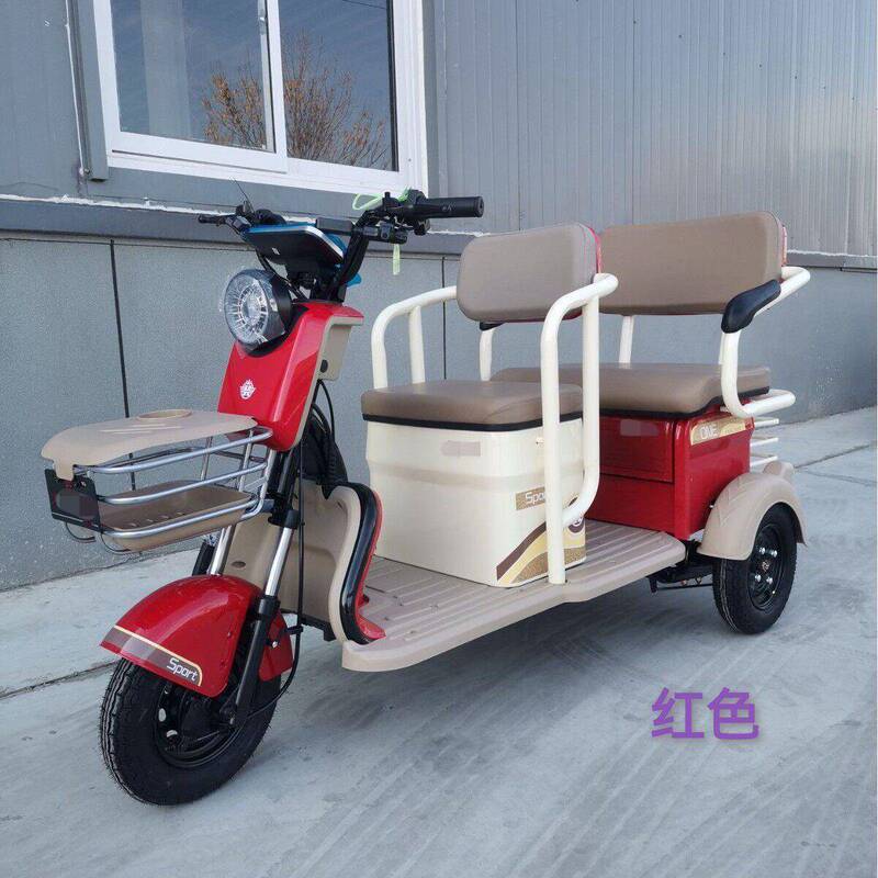 New Model Electric Tricycle with Double Row Seats, Small Leisure Electric Tricycle for Picking up and Dropping Off Children, and Electric Scooter for the Elderly