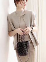 Vest jacket for women spring and autumn new style retro temperament versatile short small loose cashmere knitted cardigan fashionable and lazy