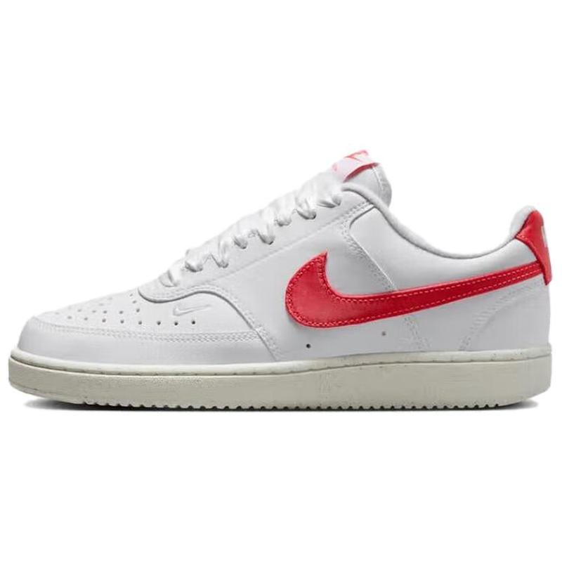 Nike Court Vision LO NN 时尚百搭薄底  低帮 板鞋 女款 白红色