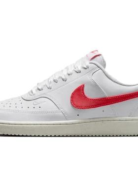 Nike Court Vision LO NN 时尚百搭薄底  低帮 板鞋 女款 白红色