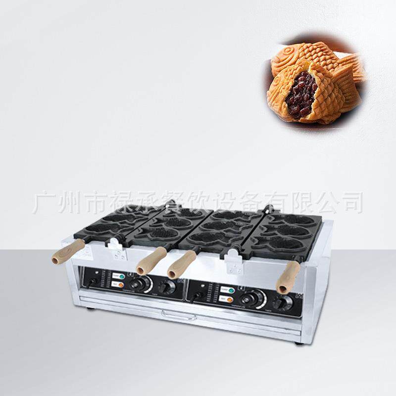 Commercial Korean fish cake machine, double plate six fish electric heating sea bream machine, snack Japanese pancake machine, waffle machine
