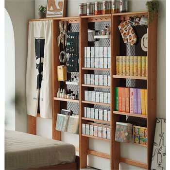 Solid wood thin cabinet acrylic hole board cherry wood entrance rack living room display rack bedroom storage side cabinet narrow