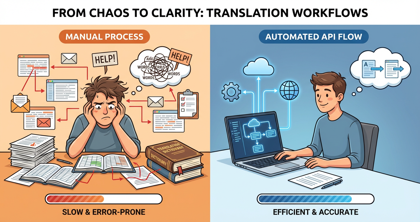 Manual translation vs Automated API workflow