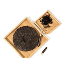 Bamboo tea tray Puer tea cake tray solid wood tea tray tea opener tea knife and needle tea tray tea cake tray