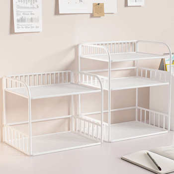 Layered workstation office desk layer cabinet storage desktop small desk bookshelf dormitory dining table rack multi-layer objects on table