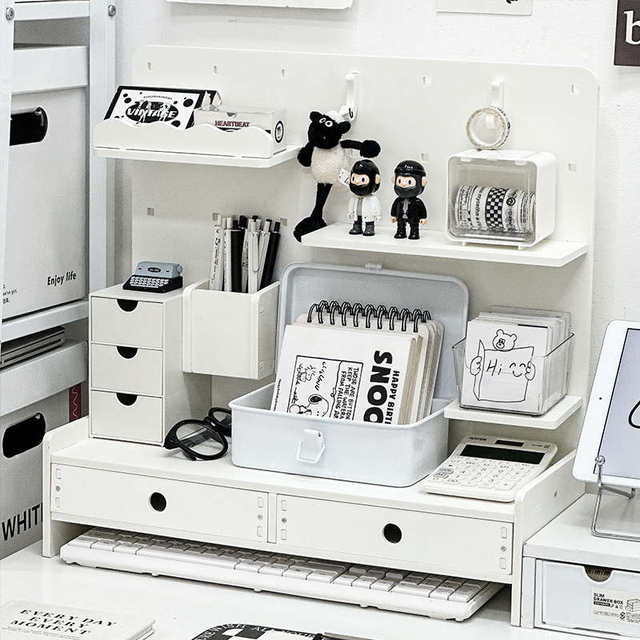 New hole plate storage rack desktop storage box student dormitory desk stationery storage rack office workstation complete