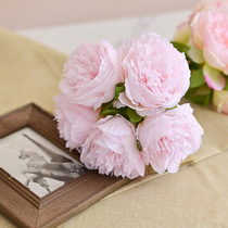European style five-headed peonies handwritten bunch of fake flowers royal peonies home wedding props photo studio shooting fake flowers