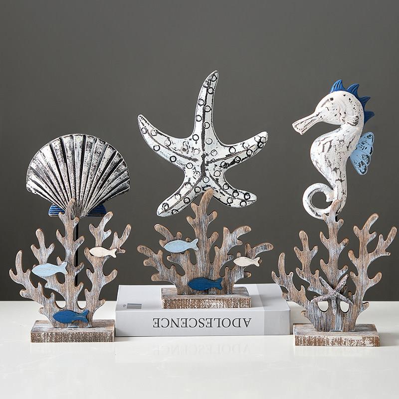 Atmospheric Arrangement of Wooden Fish Ornaments, Shells, Starfish, and Coral Decorations for Soft Furnishings, Tv Cabinets, and Tabletop Decorations Atmospheric Arrangement of Wooden Fish Ornaments, Shells, Starfish, and Coral Decorations for Soft Furnishings, Tv Cabinets, and Tabletop Decorations