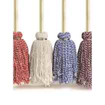 Cotton thread mop water mop retro old-fashioned mop widened iron hoop mop extended wooden handle mop solid wood mop for hotel